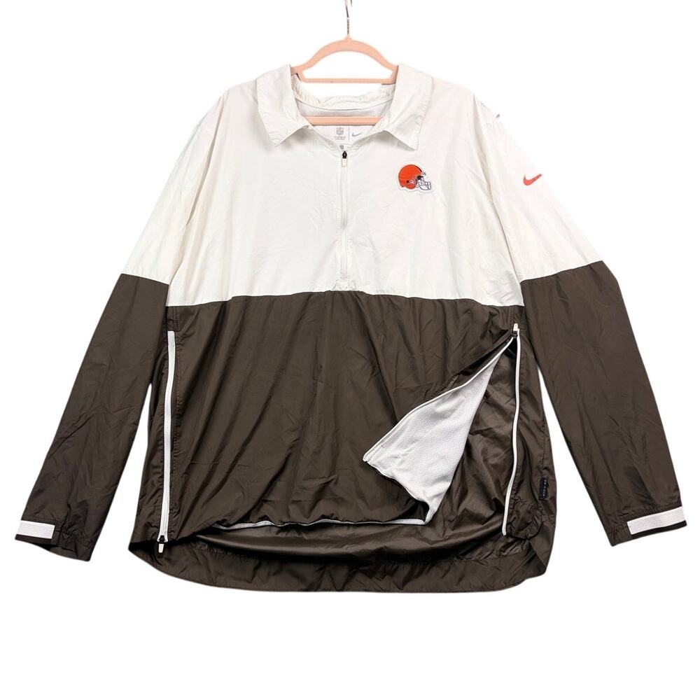 Cleveland Browns Pullover Nike NFL On Field 1/2 Zip Windbreaker Jacket Men's XXL